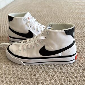 Nike White and Black High-Top Sneakers